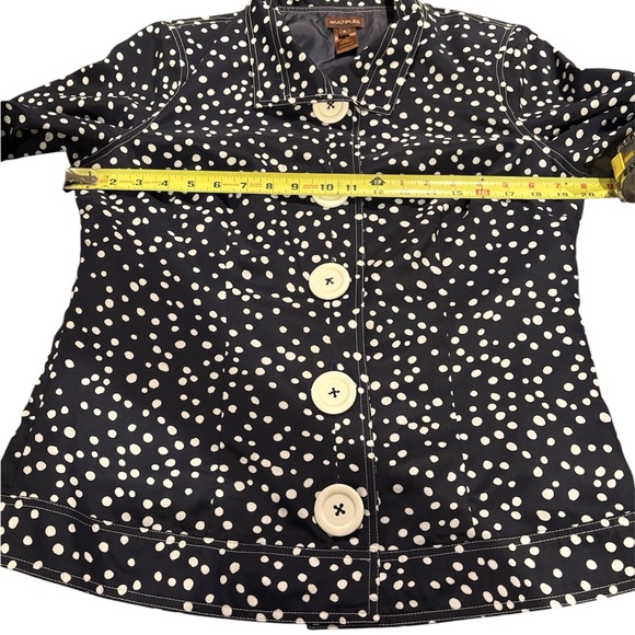Multiples Navy and White Polka Dot Jacket w/Large Buttons Women's Size Small EUC - Picture 3 of 8